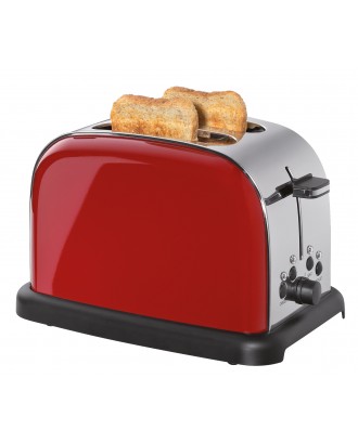 Toaster pentru 2 felii de paine, rosu, colectia Retro - CILIO